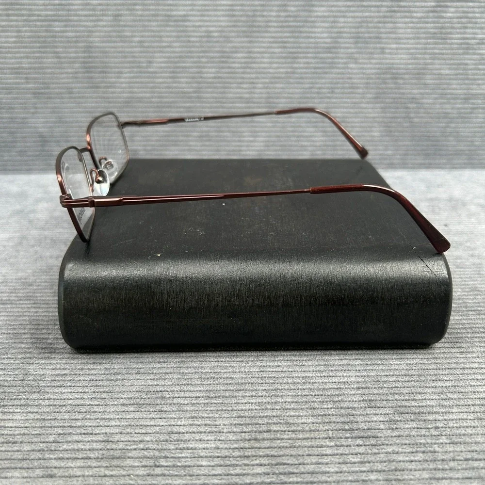Basically It Y2k Eyeglasses Frames Burgundy Rectangular Nickel Free 50-19-140 C1
